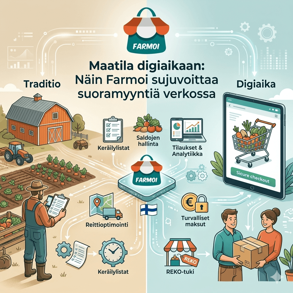 Maatila digiaikaan: Näin Farmoi sujuvoittaa suoramyyntiä verkossa