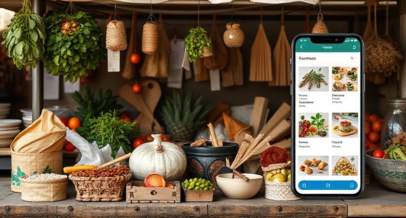 Consumer shopping at local market